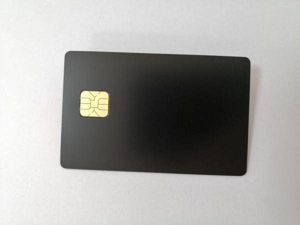 Cartões pretos matte do metal da microplaqueta grande do contato SLE4428 com a listra magnética de 9mm