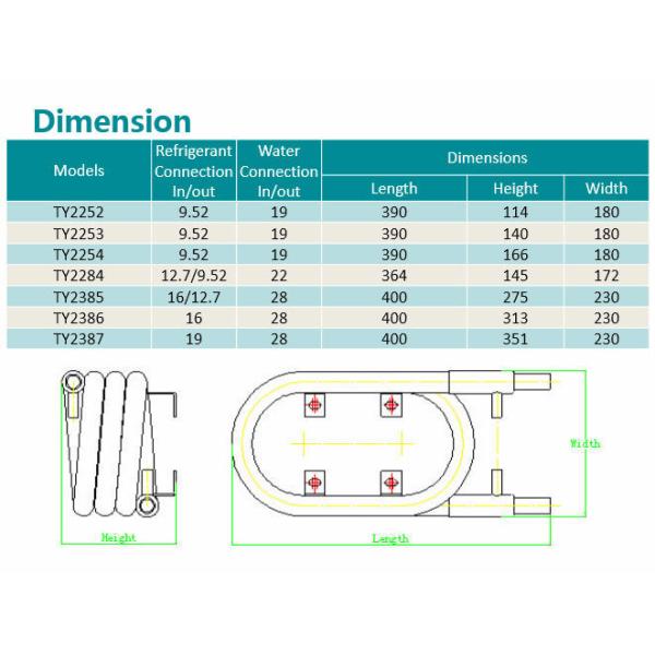 Condensateur 30kpa de pompe à chaleur d'en cuivre du condensateur 380V d'échangeur de chaleur de R404a