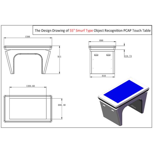 таблица Адвокатуры экрана касания андроида 43 дюймов взаимодействующая Multi, таблица опознавания объекта Smurfs