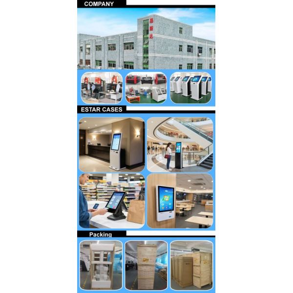 Wall Mounted Hotel Kiosk with 1920x1080 Resolution Touch Screen and Thermal Printer for Self Check-in
