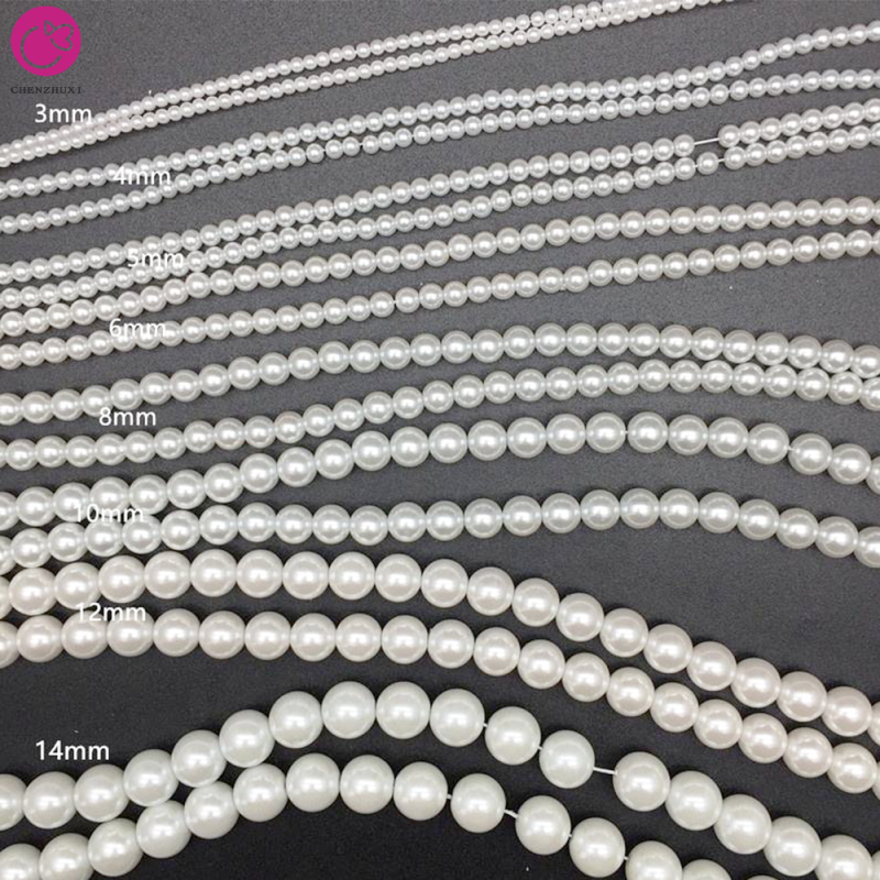 Wholesale High Quality  Glass Straight Hole Peal Beads Loose  Pearls for DIY Jewelry Earring Pendant Accessory