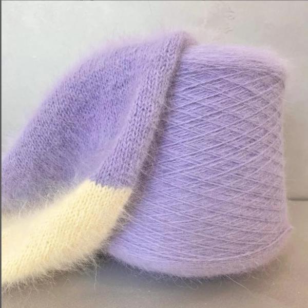 1/15NM Blending Soft Silk Long Mink And Rabbit Yarn For Hand Woven Sweater Bodysuit