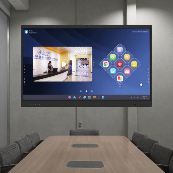 Factory Wholesale 4mm Tempered Glass With Wireless Screen Share HDMI Fast Screen Project Android 14 8+128G 16+256G Interactive Whiteboard Touch Screen Display Panel