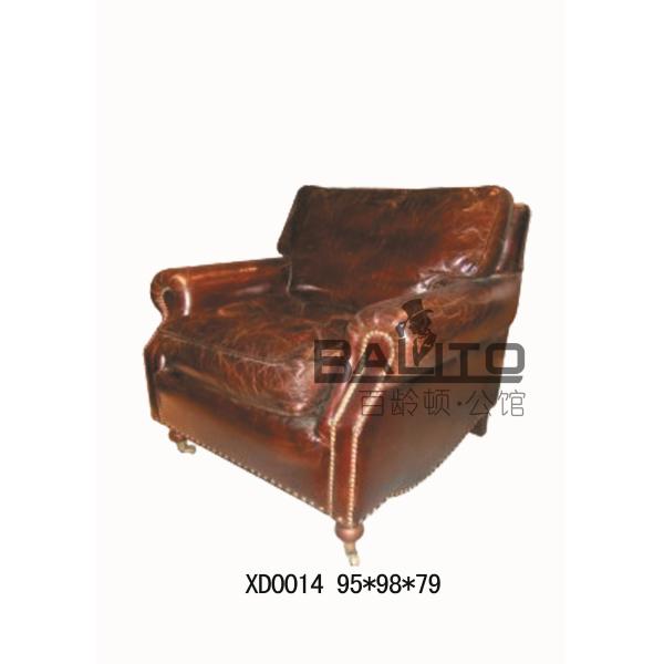 Luxury classic vintage single leather sofa/classical single leather sofa furniture
