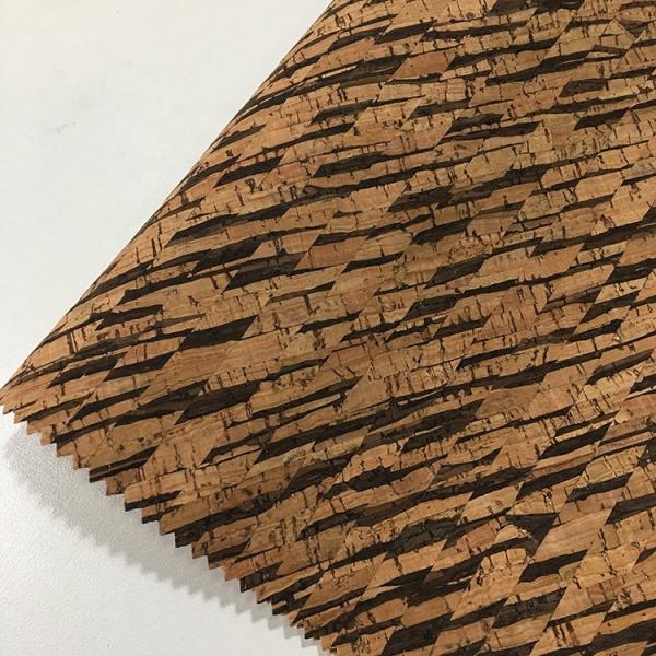 Slub Veins Cork Leather Fabric , Thin Cork Roll Non Smell Anti Microbial