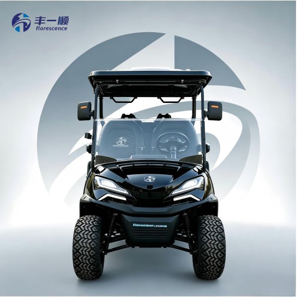 Black 4 Seater Luxury Electric Golf Cart Premium Shuttle for Hotel & Resort