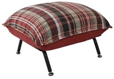 35cm Height Upholstered Footstool Metal Legs Foam And Fabric