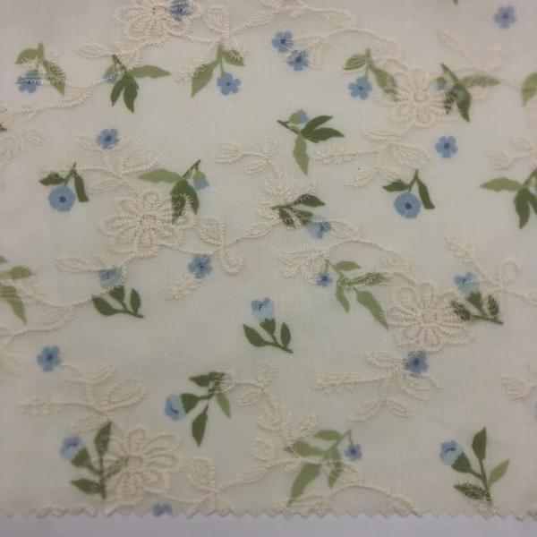 Printed Cotton Embroidery Fabric Textile Various Yarn Count Eco Friendly M04-LK011