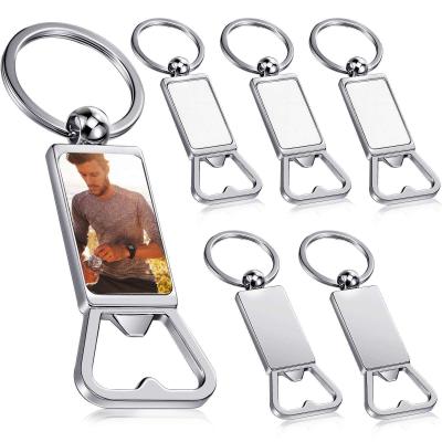 Ouvre-bouteille à sublimation en métal vide avec porte-clés pour porte-clés à sublimation sur mesure