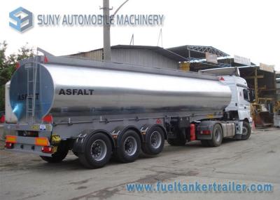 35000 Liters Tri-axle Heating Bitumen Storage Tanks , Aluminum Cover Bitumen Tanker