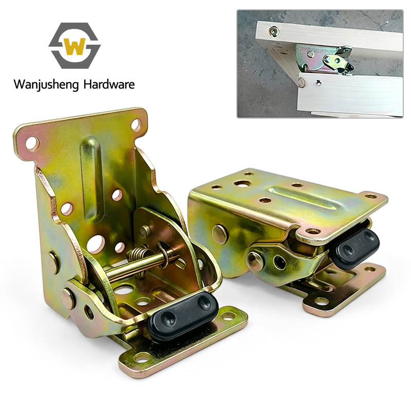 90 Degree Self Locking Hinge Folding Hinge for Coffee Table Leg Folding Invisible Bracket for Dining Table Connecting Leg