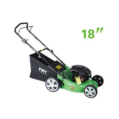 460mm 18 cortador de relva com plataforma de aço, cortador de relva do jardim da gasolina da gasolina do impulso da mão