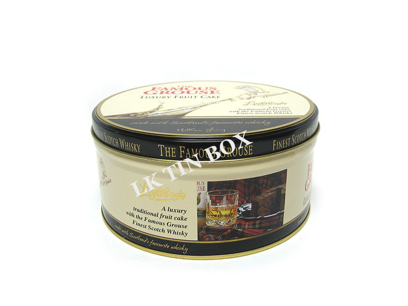 Luxury Biscuit Round Biscuit Tin With Lid Printed Stackable , Metal Tin Container