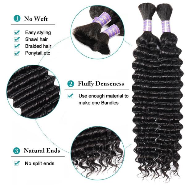 Suitable Dying Colors Afro Kinky Bulk Human Hair Extension for Braiding Virgin Hair Yes
