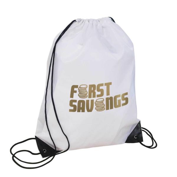 OEM/ODM Accepted Custom Logo Polyester Drawstring Backpack for Traveling and Sports