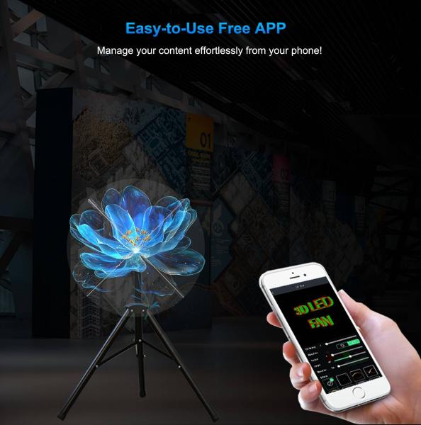 High Resolution Human Shape Splicing 1*3 65cm Holographic Graphic Display 3D Hologram LED Fan Other Metal Advertising Equipment