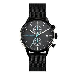 Relógio luxuoso análogo de quartzo do OEM 20mm do relógio do preto do negócio 3ATM