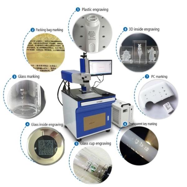 Water Cooling UV Laser Marking Machine 3W For Plastics Metals Ceramic Leather