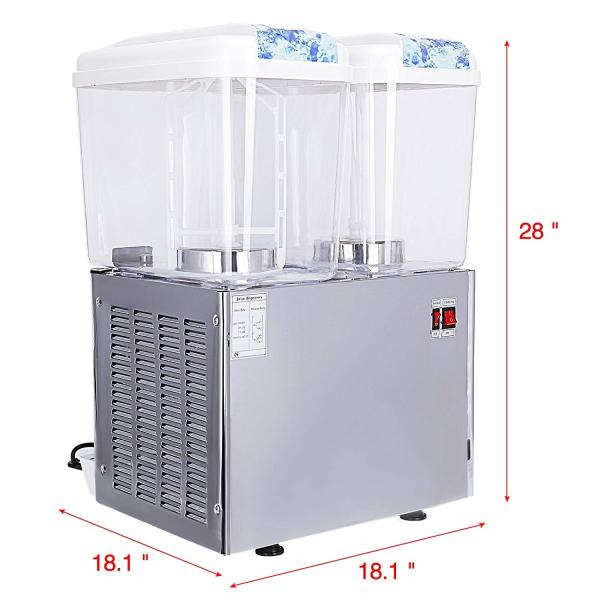 Beverage Double Bowl Fruit Juice Dispenser With Different Flavors 18 Liter