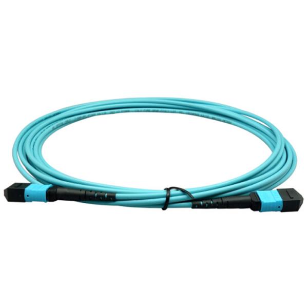 MPO To MPO 8 Core Fiber Optic Cable Fiber Optic Jumper OM3 Green PVC