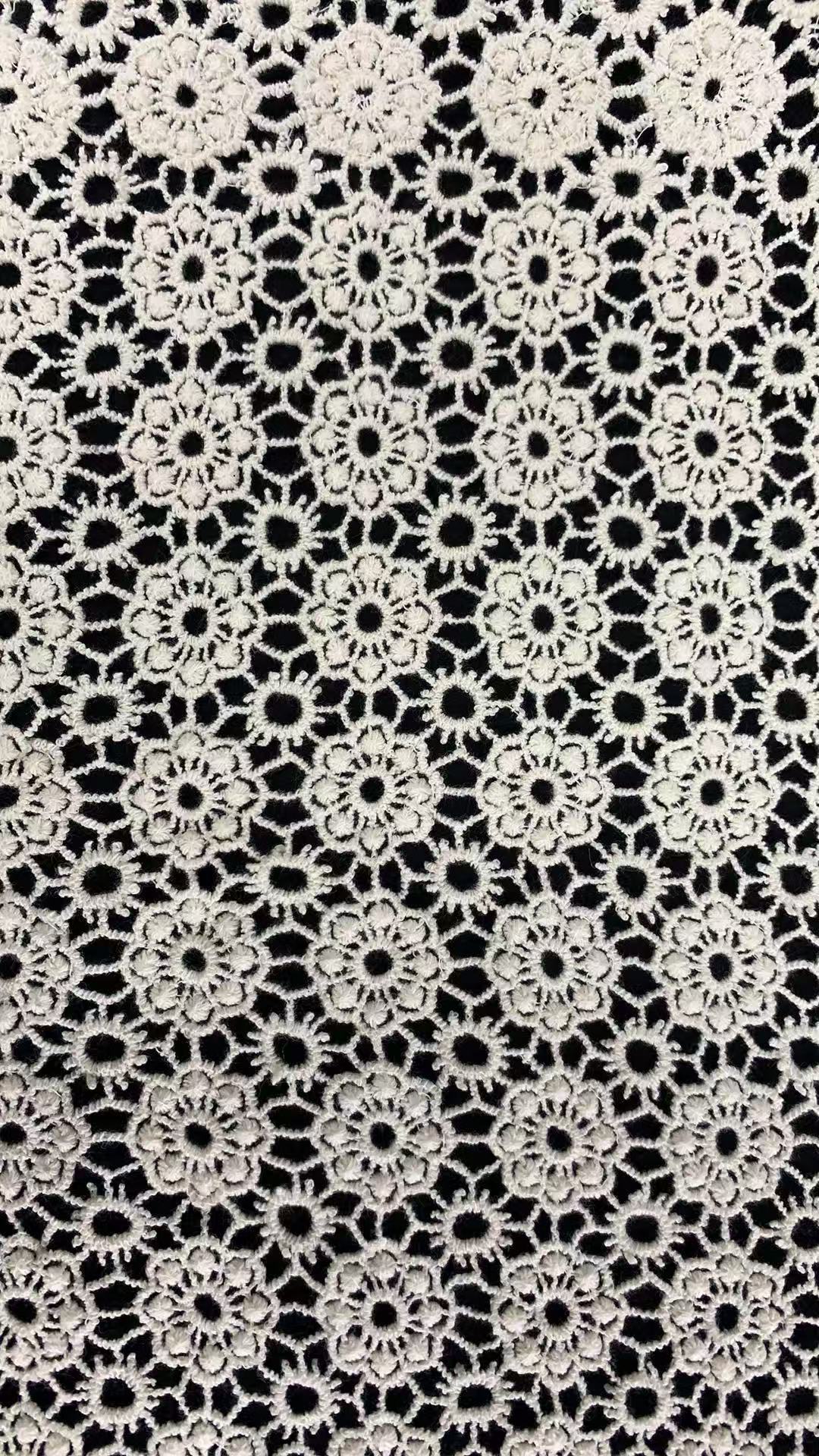 COTTON Eco-Friendly Luxury Vintage Daisy Floral Guipure Embroidery Lace Trim Fabric for Wedding Dresses & Home Decor