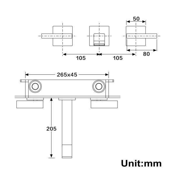 In-wall Concealed Basin Faucet Copper Black And Chrome Hot And Cold Water Mixer Taps