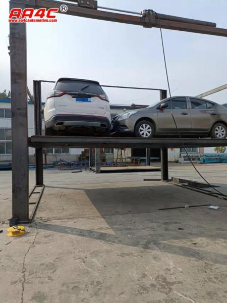 Oil cylinder +Chain 4 post parking lift for 3 cars parking on one decker 6T 3750mm high