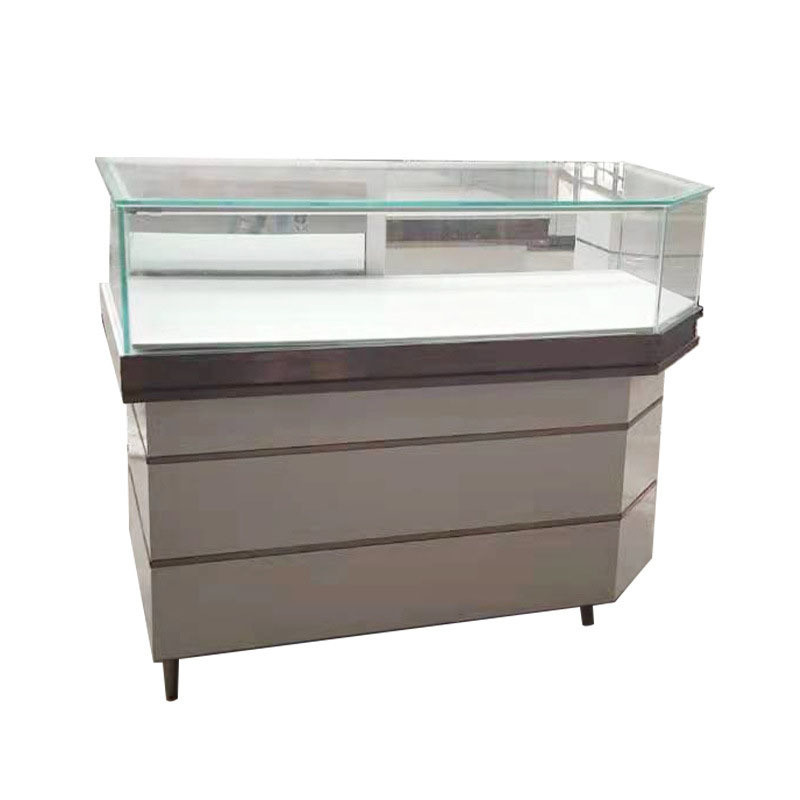 Retail Shops Customized Mirror Jewelry Display Cabinet with Luxury Wood Finish