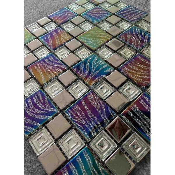 гальванизировать AAA отделки стен плитки мозаики металла 17kg/Ctn 300X300mm стеклянный внутренний