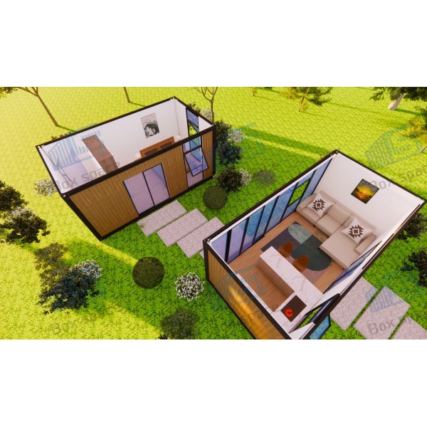 Boxspace 20ft Container Garden House For Friend Reception And Chilin Affordable Prefab Home With Wood-Like Exterior Cladding