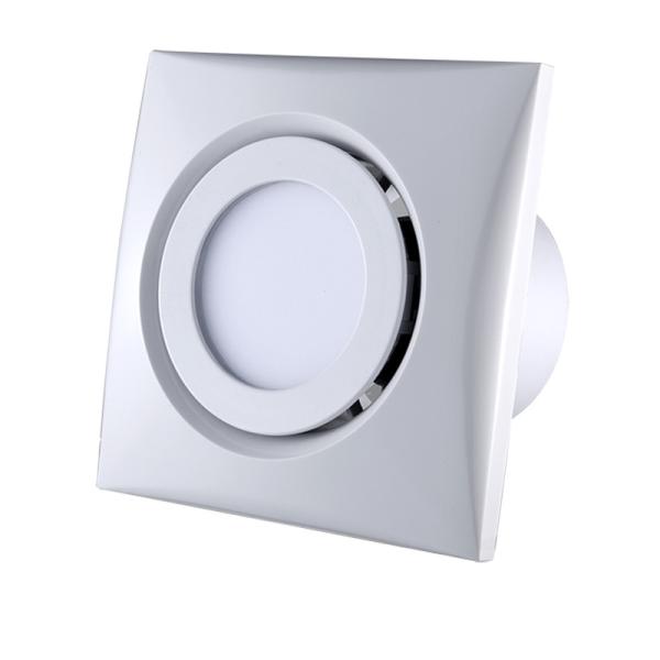 Resfriador de ar de 50 Cfm de lâmina de plástico de cor branca para casa de banho Combinação de luz LED e ventilador de escape