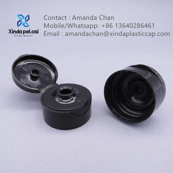 Косметические Flip Top Caps Пластиковая капсула для бутылок с спреем Блестящая чёрная пластиковая капсула с капсулой