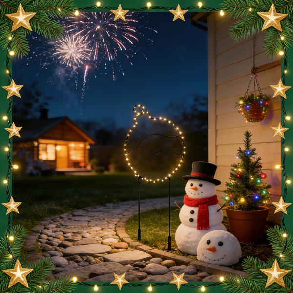 outdoor iron powder-coated 33cm string light with 1.4mm pvc cable (battery-powered christmas decor