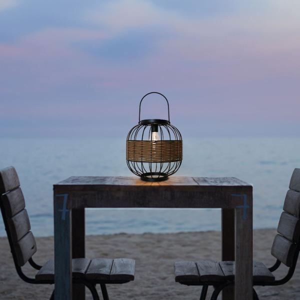 Waterproof Rattan Garden Lanterns , Outdoor Rattan Solar Lights For Balcony Decoration