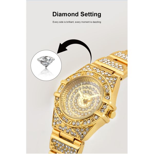 Luxury Women's Quartz Watch with Rose Gold Bracelet - 3ATM Water Resistance | Wholesale Manufacturer in Shenzhen, China