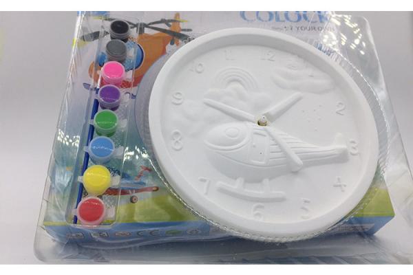 DIY Cartoon Helicopter Clock Children's Arts And Crafts Sets Real Movement