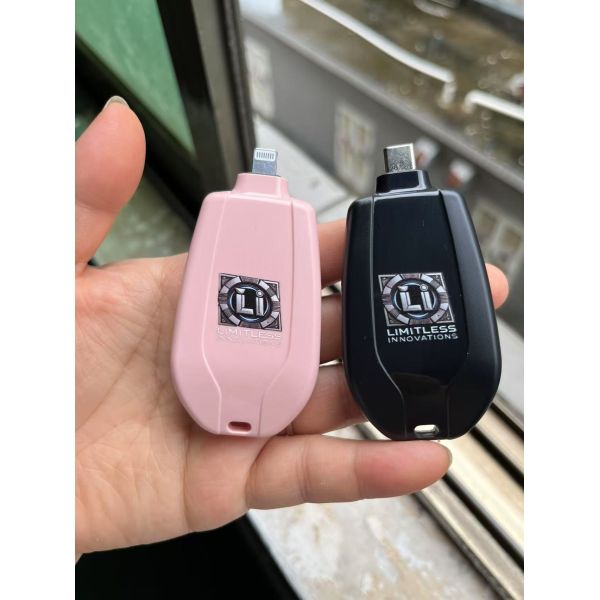 Emergency Keychain Cordless Power Bank 1500mAh Mini Portable Backup Charger Quick Charge