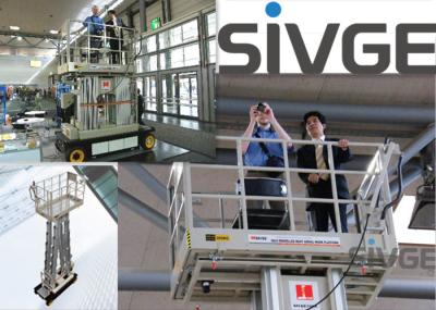Plataforma de trabalho automotora com ferramentas, 6m elevador vertical do mastro de duas pessoas