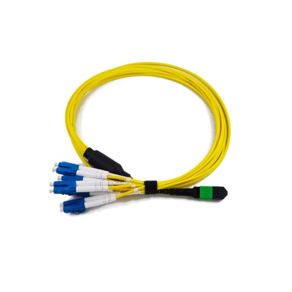 Cable de conexión de fibra MTP MPO PVC de baja pérdida de inserción de 3,0 mm con 12 colores para centros de datos de alta densidad