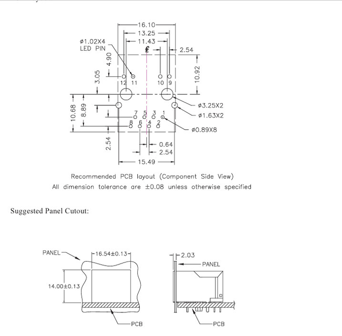 HR911105A HanRun Single Port RJ45 Connector с встроенной магнитной системой и светодиодом