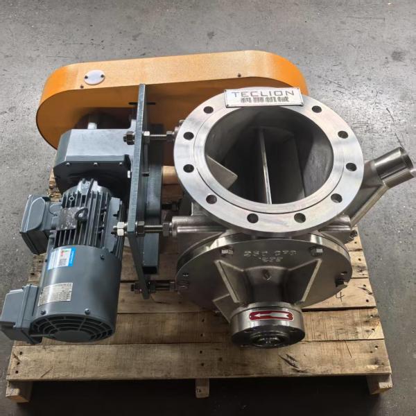 Valve rotative de transport pneumatique de particules en acier inoxydable