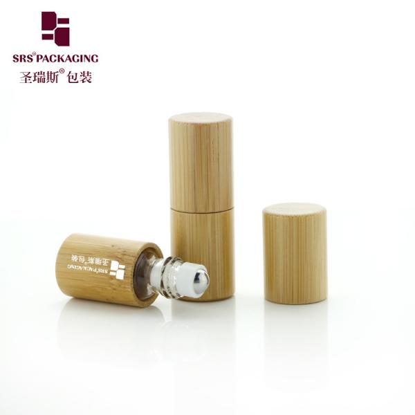 BG-2ML Empty Cosmetic Bamboo Roller Bottle With Stainless Steel Metal Ball Mini Perfume Oil Packaging