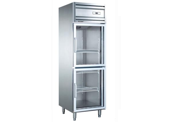 Imported Aspera Compressor Six Glass Door Commercial Kitchen Refrigerator with Four Mobile Castors