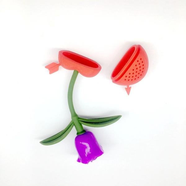 BPA Free FDA Unique Rose Cupid Heart Shape Flower Silicon Silicone Tea Bag Strainer Infuser