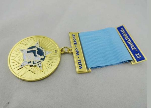 3.0mm Gold Plating Custom Medal Awards Zinc Alloy With Soft Enamel