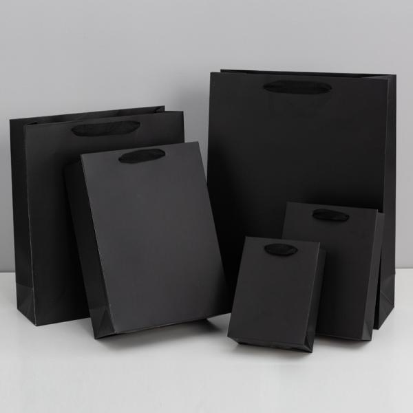 Black Waterproof Matte Gift Bags for Clothing Stores