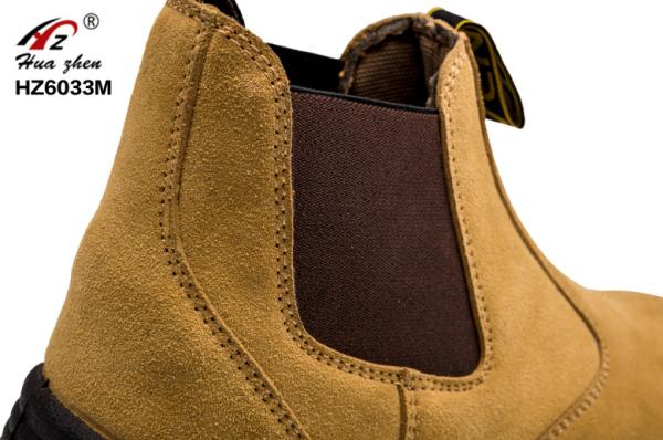Action Suede Leather PU Sole Safety Shoes Heat Resistant With Steel Toe Cap
