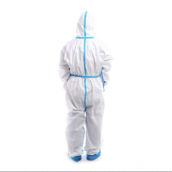 Chemical Industrial Workers Clothing Taped Seam Microporous Coverall with 3 Piece Hood