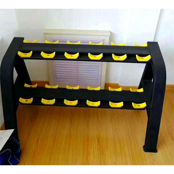 Indoor Steel Three Layer Dumbbell Rack Metal Weight Bench With Press Benches Gym Strength Training Equipment Steel Three Layer Indoor Metal Dumbbell Rack Weight Bench With Press Benches Racks