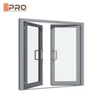Grey Modern Aluminum Casement Windows Sound And Heat Insulation grey aluminium casement window